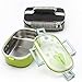 Leakproof Stainless Steel Thermal Bento Lunch Box-Divided Lunch Container & Insulated Bag:Eco Friendly Portable,Lightweight and Suitable for School, Work, Kids, Adults, Men, Women Green)