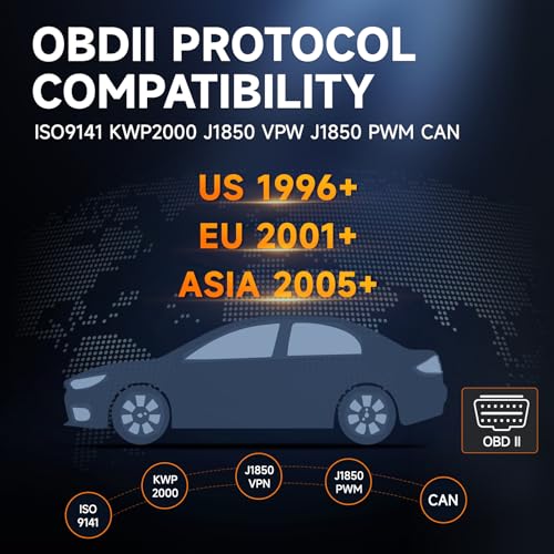 FOXWELL NT301 Plus OBD2 Code Reader Car Battery Tester 2-in-1, OBD2 Scanner Diagnostic Tool with Full OBDII Function, 12V 100-2000 CCA Battery Charging Cranking Test, I/M Readiness, Data Printing