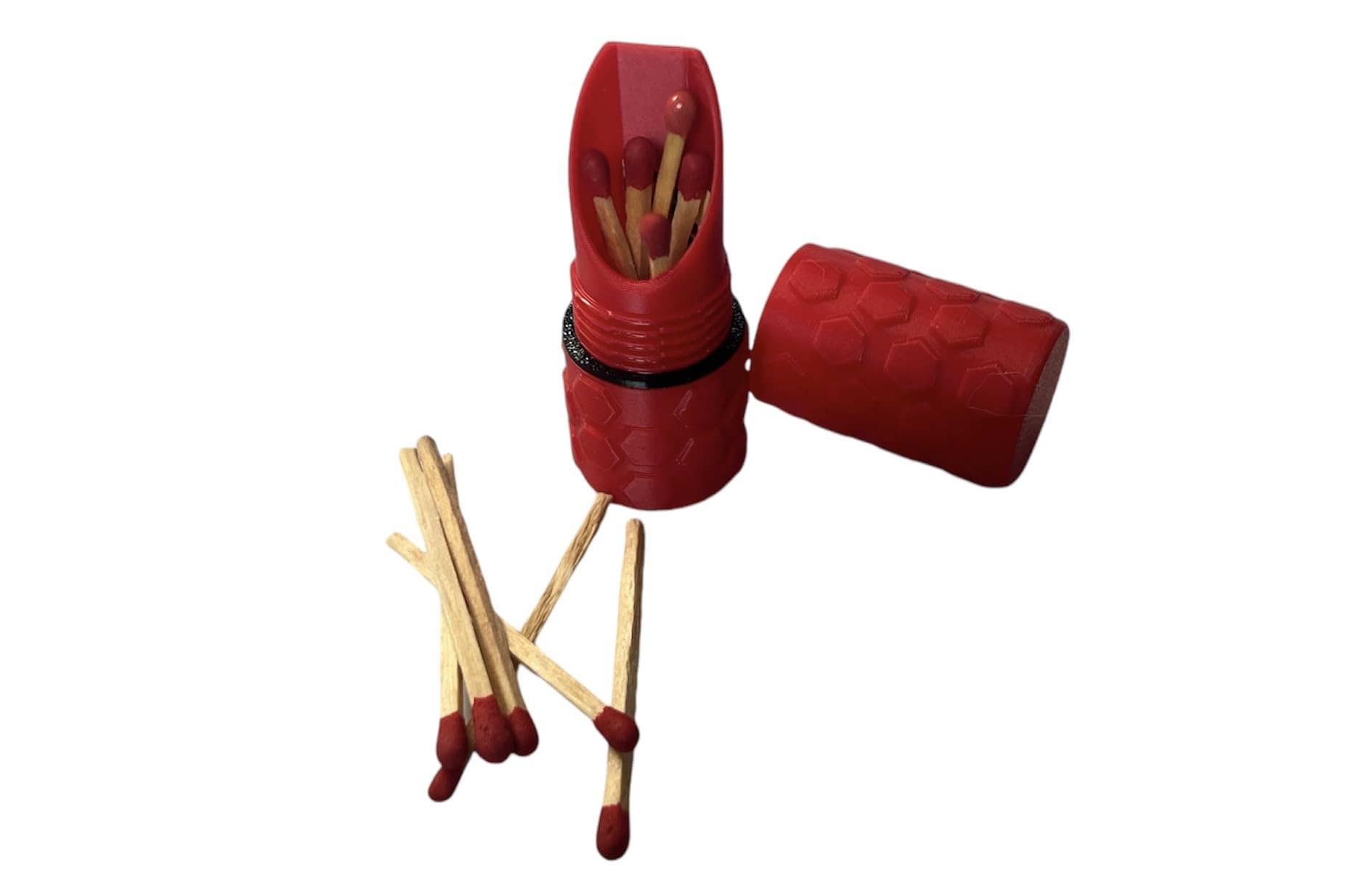 MatchCap Waterproof Match Case and Striker, Match Box, Waterproof Container