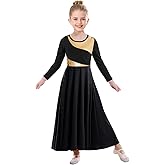 ZYACTU Girls Praise Dance Dress Metallic Block Irregular Liturgical Worship Church Choir Costumes Lyrical Dress
