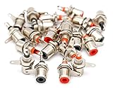 iexcell 30 Pcs Jack Panel Mount RCA Female Socket Connectors Adapter