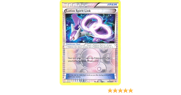 Amazon Com Pokemon Latios Spirit Link 85 108 Xy Roaring Skies Reverse Holo Toys Games