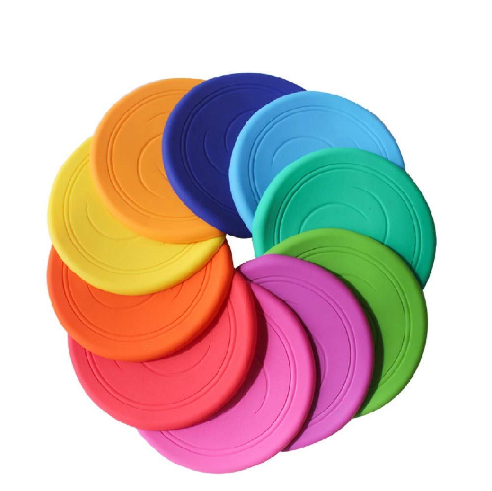 EQLEF Flying Disks Flying Disc Not slip Soft Silicone Toy Parents Kid Time Outdoor Sport 2 Pcs Color Random