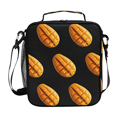 Fruit Mango Lunch Bag Insulated Lunch Box Cooler Shoulder Strap Meal Prep for Women Men Boy Girl Large Tote School Office