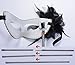 Coxeer Women's Masquerade Mask with Removable Collapsible Stick Black