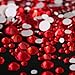 WILLBOND 1440 Pieces Mixed Sizes Flat Back Rhinestones Glass Round Crystals Nail Art Stones 1.5 mm - 6 mm, 6 Sizes (1.5 mm, 2 mm, 2.5 mm, 3 mm, 4.5 mm, 6 mm) (Red)