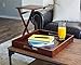 BirdRock Home Wooden Tray Table - Removable Food Drink Snack Serving Tray - Indoor Outdoor TV Side Table - 28 Inch - Antique Walnut (Dark Brown) Finish