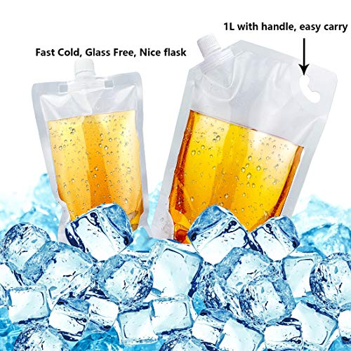 GENNISSY 12PCS with 2 Cups Travel Plastic Flask Cruise Kit - Premium Sneak Alcohol Runner Concealable Flasks to Smuggle Liquor Rum Cocktails Spirits Wine Booze Gift - Thumbnail 5