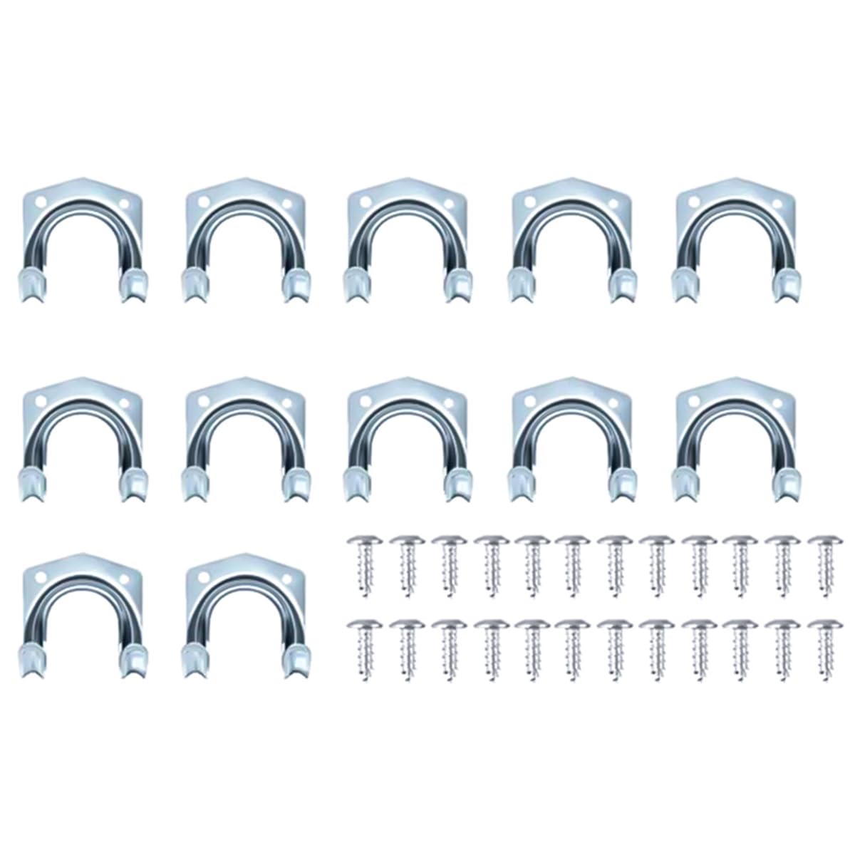 CENPEK 12 Pieces Garden Tool Holder Hooks Wall Mounted Tool Holder Hooks for Garage Garden Storage Bicycle Shed with 24 Screws