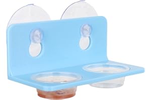 CRITTZOO Crested Gecko Feeding Ledge with 10PCS Gecko Food Water Dish - Blue