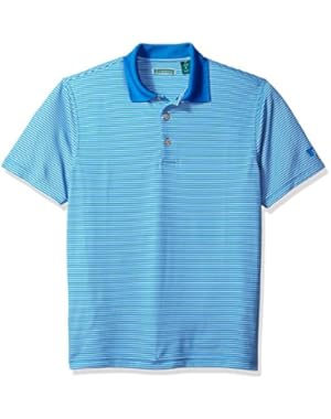 Men's Short Sleeve Stripe Textured Performance Polo Shirt