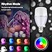 ROKOO LED Music Light Bulb with Bluetooth Speaker E26/E27 9W RGB Color Changing Dimmable Light App Controlled Alarm Setting Bluetooth 4.0 Stereo Audio Bulb for Dating Party Bedroom Bathroom Courtyard