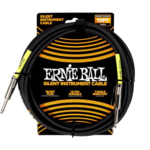 Ernie Ball Classic Silent Instrument Cable, Straight/Straight 10ft - Black