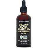 QUEEN OF THE THRONES® Organic Black Castor Oil - 100mL with Dropper| 100% Pure, Certified Organic, Hexane-Free, Extra Virgin | Moisturizing & Conditioning Oil for Skin, Hair & Nails