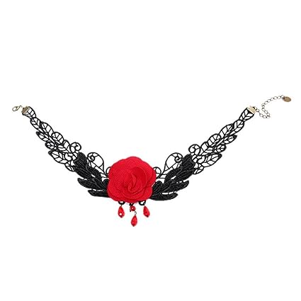 Heternal Collier Gothique Retro Dentelle Fleur Ras Du Cou