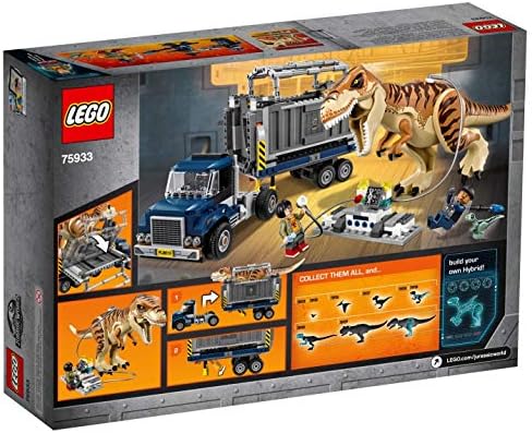 lego jurassic world fallen kingdom t rex transport