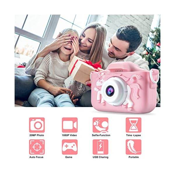 Youerls Kids Camera Children Digital Camera, Rechargeable Digital Camera for Girls 3-12 Year Old Birthday Gifts for…