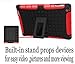 Protective Heavy Duty Tough 2 In 1 TPU+PC Design Holder Case Cover For Apple ipad 2nd , 3rd , 4th Generation Model : A1395, A1396, A1397,A1416, A1430, A1403,A1458 ,A1460 or A1459 ( Black with Red )
