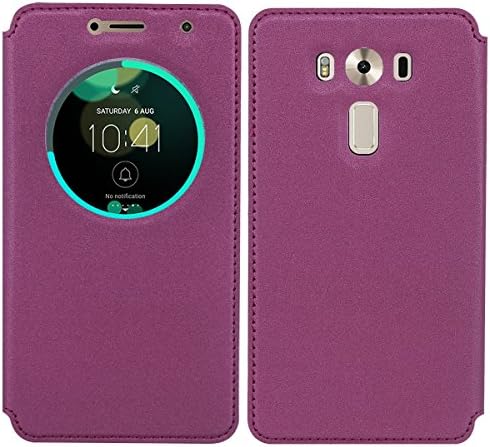 ZenFone 3 Deluxe Case (ZS550KL) - VVIA Quick Window Smart Wake UP/Sleep PU Leather Cover Soft TPU Case Shell for ASUS ZenFone 3 Deluxe ZS550KL (5.5 inch) (Rose red)