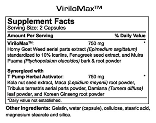 #1 Rated Clinically Proven Booster Supplement from JBN Virilo Max contains Horny Goat Weed Extract, Fenugreek Extract, Muira Puama Root, Kola Nut, Maca Root, Tribulus Terrstris, Korean Ginseng