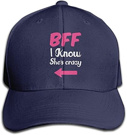 YYxin1xu YY0XXAD Hat TeeStars - BFF I Know Shes Crazy - National Best Friends Day! Unisex Hip Hop Cap Baseball Hat Head-Wear Cotton Trucker Hats Navy