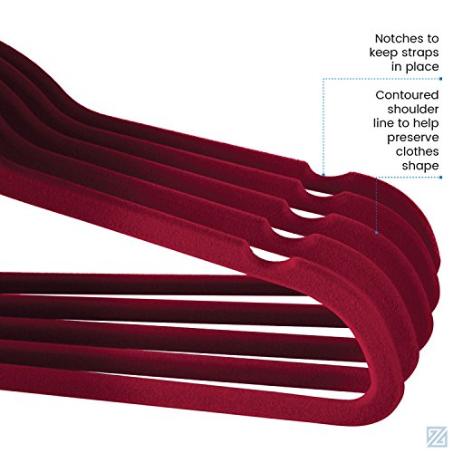 image for ZOBER Premium Quality Space Saving Velvet Hangers Strong and Durable H