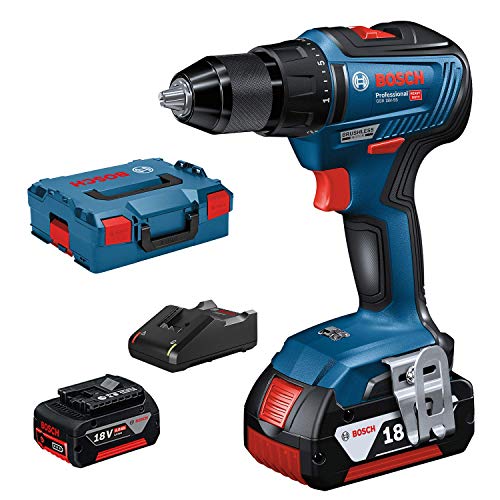 Bosch Professional Akkuschrauber GSR 18V-55 (2x 4,0 Ah Akku, GAL 18V-40, 18 Volt System, max. Drehmoment: 55 Nm, in L…