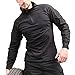 ReFire Gear Men's Military Tactical Army Combat Long Sleeve Shirt Slim Fit Camo T-Shirt with 1/4 Zipper, Black, US XX-Large(Tag 5XL)