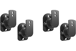 Mucalam 4PCS Speaker Mount Wall Bracket Stand Surround Holder Adjustable Swivel and Tilt Angle Rotation