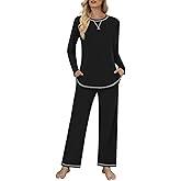 Yincro Pajama Set for Women 2 Piece Fall Lounge Sets Long Sleeve Sleepwear with Pockets