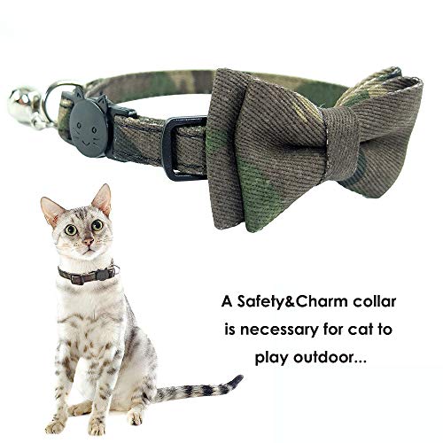 Cat Collar Bowtie with Bell, Quick Release Buckle Safety and Durable