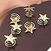 Aysekone 6 Pack Gold Alloy Spiral Star Hair Clips for Women, Bridal Wedding Hairpins Barrettes with Non-Slip Grip for Bridesmaids Party Hairstyles