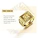 ALPS Men's Gold Ring 18K Gold Plated Luxurious Shiny DO NOT Fade Golden Rich Ring Size Adjustable (Gold Ring Wealth)