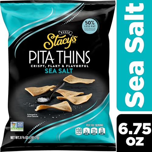 STACY’S PITA THINS, SEA SALT, NO ARTIFICIAL COLORS OR FLAVORS, 6.75OZ BAG
