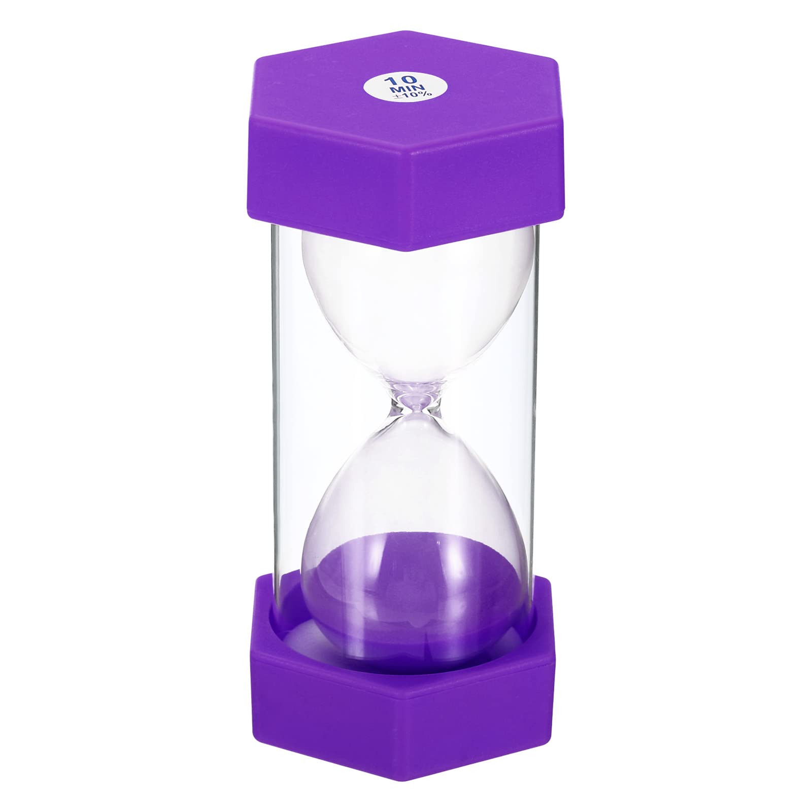 PATIKIL 10 Minute Sand Timer, Hexagon Small Sandy Clock with Plastic Cover, Count Down Sand Glass for Games, Kitchen, Party Favors DIY Decoration, Purple
