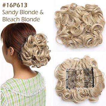 Amazon Com Elastic Rubber Band Net Curly Hair Bun With Two