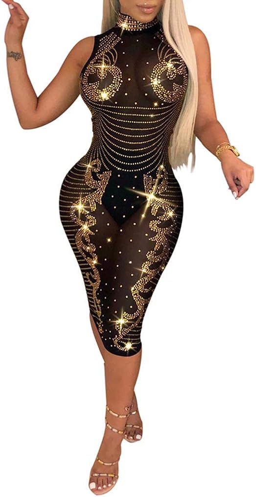 rhinestone sequin dress