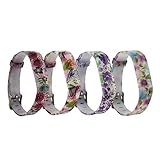 Baaletc Cute Replacement Accessory Band/Wristband Bracelet Strap for Fitbit Flex 2 Fitness Tracker, One Size (Fitbit Flex 2 Flower Design of 4pack)