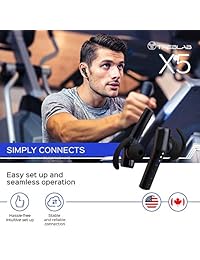 TREBLAB X5   Auriculares Bluetooth avanzados Beryllium Speakers, sonido 3D realmente increíble, mejor deporte y correr verdaderos auriculares inalámbricos, micrófono con cancelación de ruido, Siri, impermeable IPX4
