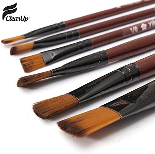 FClearup 6pcs/1 Set Nylon Brush Brushes for Oil Watercolor Artist Painting Art Paint NEW