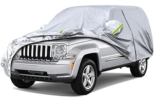 Koukou SUV Car Cover Custom Fit Jeep Liberty from 2000 to 2025, Waterproof Car Cover All Weather for Automobiles Outdoor Indoor with Zipper Door, Sun Rain Dust Snow Protection.
