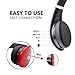 On-Ear Headphones for Girls/Woman, Bluetooth Wireless Stereo Headsets with Built-in Mic ,Soft Earmuff ,Support Micro SD Card Music Play and FM Radio for iPhone Samsung Cell Phone - Red