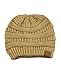 Trendy Warm Chunky Soft Stretch Cable Knit Slouchy Beanie Skully, Camel, One Size
