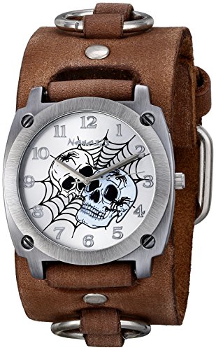 Nemesis Men's 931DBFRBS Web of Skulls Series Analog Display Japanese Quartz Brown Watch