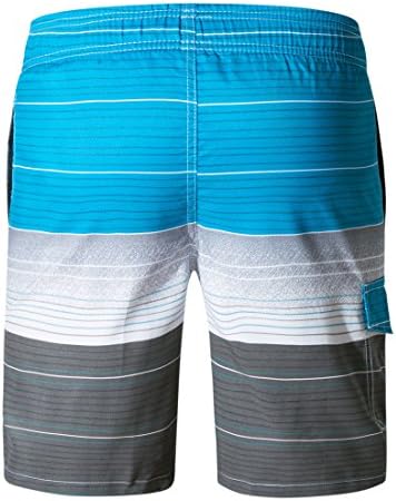 Hengta Men's Board Shorts Quick Dry Striped Swim Trunks with Mesh Lining