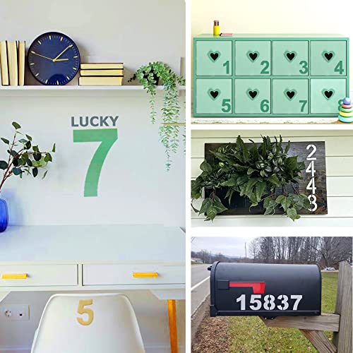 12-Inch Large Number Stencils Kit - Reusable Plastic Address Number Painting Templates for Mailbox Signs, Road, Parking Lot, Door, Trucks