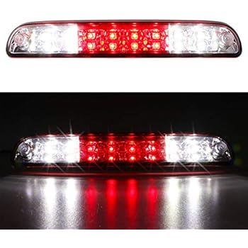 For Ford Explorer/F-250 F-350 Super Duty/Ranger/Mazda B series 3rd Third Brake Cargo Light Center High Mount Dual Row LED Lamp Tail Light Electroplating Housing (Red)