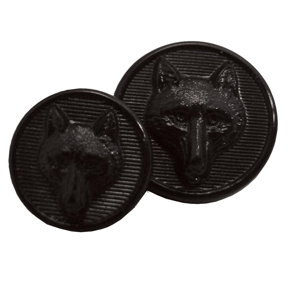 Equetech Fox Head Riding Jacket Buttons – Set of 8, Black – Spare Replacement Equestrian Coat Buttons