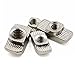 PZRT 2020 Series 50-Pack M4 T-Nuts,Carbon Steel Nickel-Plated Half Round Roll in Sliding T Slot Nut 6mm Slot Aluminum Profile Accessories