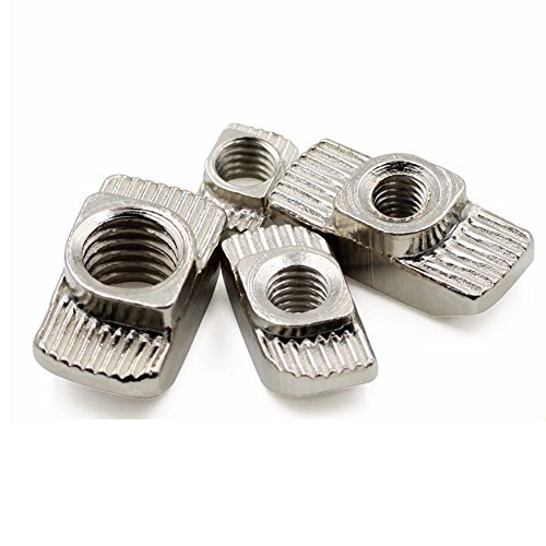 image for PZRT 2020 Series 50-Pack M4 T-Nuts,Carbon Steel Nickel-plated Half Rou